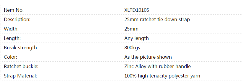 cargo lashing tie down ratchet strap